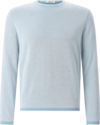 Phil Petter Rondgebreide trui - Heren - Ronde hals truien - Blauw - M - Katoen - Truien & Vesten