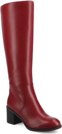 Journee Collection Romilly Block Heel Boot in Cranberry at Nordstrom Rack, Size 6.5 Regular Calf