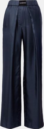 Loewe Logo silk wide-leg pants
