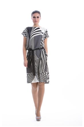 M&oacute;veis Conquista Gedessineerde zakjurk in zwart