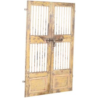 Biscottini International Puerta Corredera Medieval Antigua Interior O Exterior De Madera Maciza Y Hierro