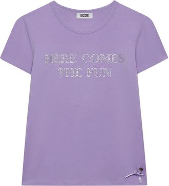 GCDS Polly Pocket Bling T-shirt - Dames - T-shirts - Paars - M - Katoen - Tops