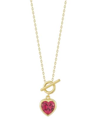 Sphera Milano 14K Over Silver Heart Toggle Necklace