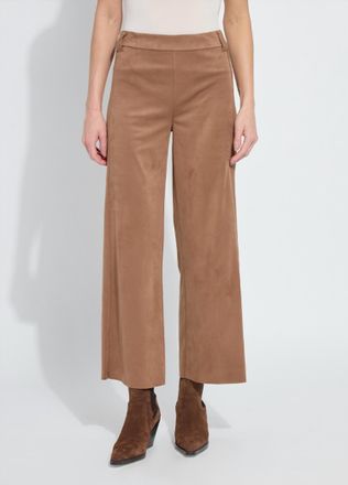 Lyss&eacute; Vionette Vegan Suede Wide Leg Trouser In Brown
