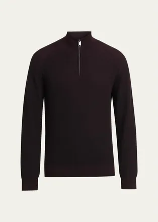 Brioni Mens Cashmere Quarter-Zip Sweater