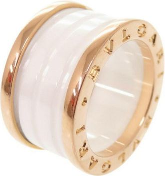 Bulgari Pink Gold White Pink Gold (18K) Ceramic Band Ring (Pre-Owned)