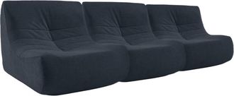 Sweeek Sof&aacute; modular de terciopelo, 3 plazas, azul oscuro