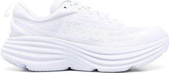 Hoka One One Bondi 8 logo-print lace-up sneakers - unisex - Rubber/Fabric/Fabric - 12.5 - White