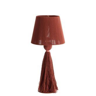 Light & Living L&aacute;mpara De Mesa - Espino - Naranja - Textil - - Light&living