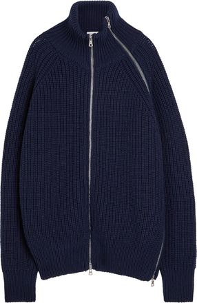 Dries Van Noten Monty Ribbed Wool Cardigan - Navy - M