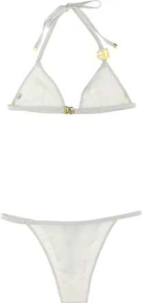 Dolce & Gabbana Logo Buckle Bikini - White