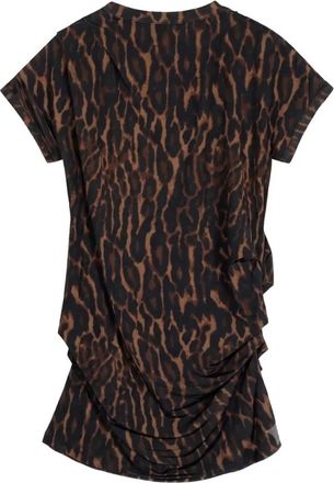 Ganni Gedrapeerde blouse van glanzende jersey met print - Dames - Tops - Veelkleurig - Maat: S Jersey