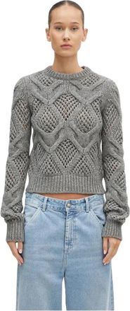 Sportmax Round-neck Truien - Dames - Ronde hals truien - Grijs - S - Truien & Vesten