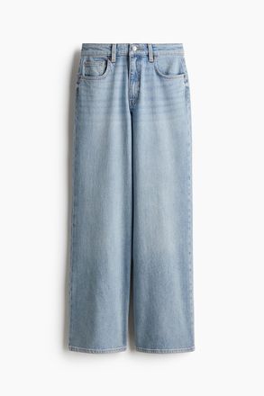 H&M Wide High Waist Jeans - Helles Denimblau