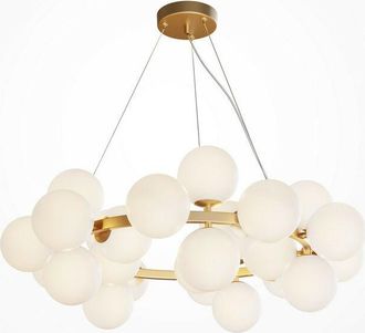 Maytoni Dallas Modern 25 Light Globe Pendant Ceiling Light Gold, Matte White Shade, G9 - Maytoni