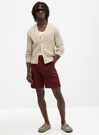 Le 31 Mens Cotton-linen Bermuda Shorts Inseam: 9