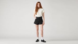 Levi's High Waisted Mom Shorts - Womens - 23 - Black