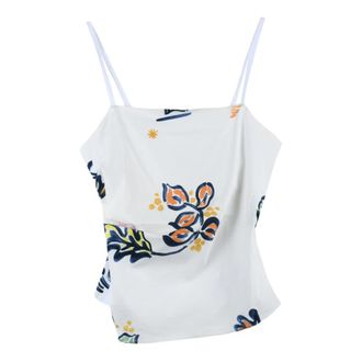Marella Zum Top - Dames - Tops zonder mouwen - Wit - XL - Katoen - Tops