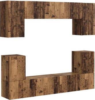 vidaXL Conjunto De Mueble De Tv 5 Uds. Madera Vieja Vidaxl