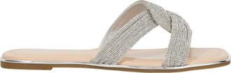 Dune London Lo Lavenham platte slippers voor dames (Zilver)
