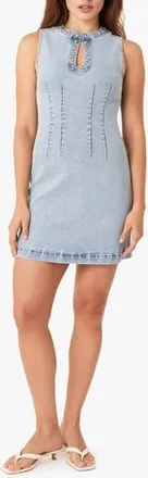 Habitual Studded Seamed Denim Minidress in Aire at Nordstrom Rack, Size Medium