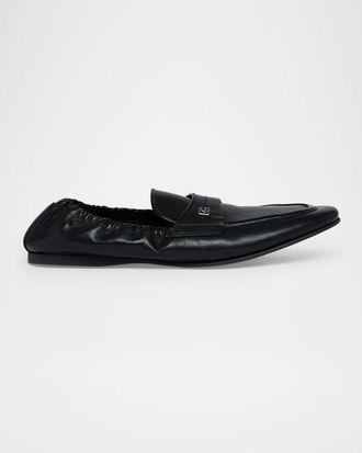 Dolce & Gabbana Men & apos;s Leather DG-Logo Elastic Penny Loafers