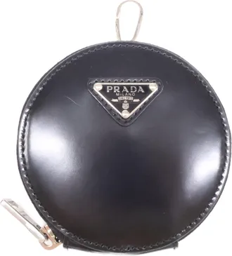 Prada Black Leather Coin Purse/Coin Case (Pre-Owned)
