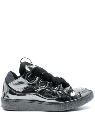 Lanvin Curb lace-up sneakers - men - Polyurethane/Rubber/Fabric - 43 - Grey