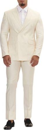 Ron Tomson Double Breasted Suit in White at Nordstrom Rack, Size 36 Us / 46 Eu Regular