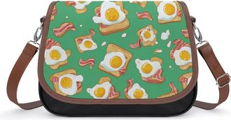 Generic Sandwiches with Bacon Egg Small Womens Crossbody Bags Shoulder Handbag with Adjustable Strap for Travel