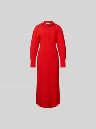 Victoria Beckham Midikleid mit Resortkragen in Rot, Gr&ouml;&szlig;e XS/S