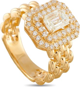 Luxury Bazaar 18K Yellow Gold 1.30ct Diamond Ring ALR20067-Y