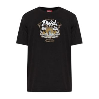 Diesel Tops, Heren, Zwart, XL, Katoen, T-Adjust-Aa 10 T-shirt