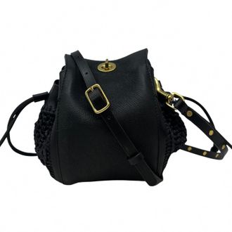Kempton & Co. Ascot Raffia Crossbody Bag In Black