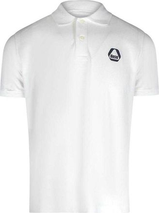Diesel Heren Driehoekig Logo Poloshirt (Wit)
