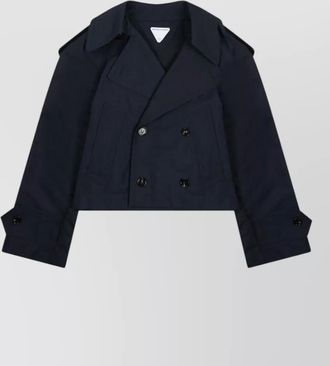 Bottega Veneta cropped cotton trench jacket regular fit