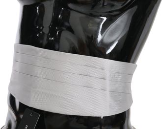 Dolce & Gabbana Gray Men Waist Belt 100% Silk Mens Cummerbund