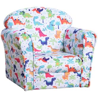 HOMCOM Childrens Armchair Kids Sofa Tub Chair Seat Cartoon Flannel Wooden | TJ Hughes