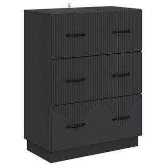 vidaXL Cajonera Negro 66 X 34,5 X 87 Cm Madera De Ingenier&iacute;a Vidaxl
