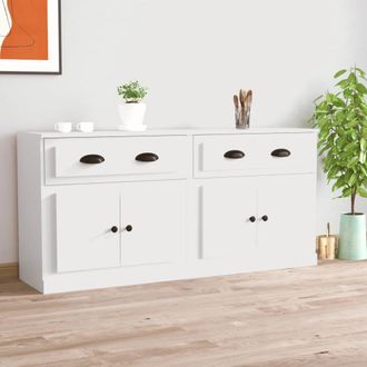 vidaXL Vidaxl - Aparadores 2 Piezas Madera Contrachapada Blanco