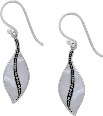 Samuel B. Sterling Silver Leaf Drop Earrings in White at Nordstrom Rack