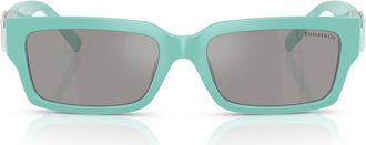 Tiffany & Co. 56mm Rectangular Sunglasses in Blue Silver at Nordstrom