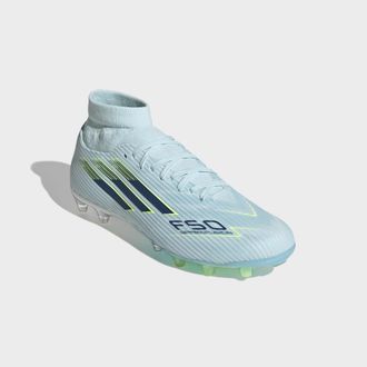 adidas Fussballschuh ADIDAS PERFORMANCE F50 SPARKFUSION LEAGUE MID CUT FG/AG, Damen, Gr. 38,5, almost blau, dusky petrol, hi, res gelb, Synthetik, Textil, Sc