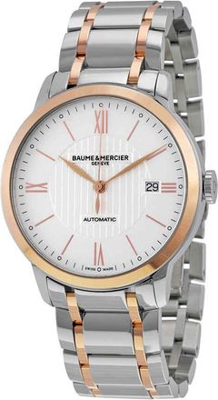 Baume & Mercier Classima Automatic Stainless Steel and 18kt Rose Gold Mens Watch 10217
