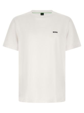 HUGO BOSS Logo-Embroidered Crew Neck T-shirt - White