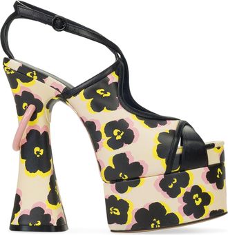 Lanvin BLACK/PINK PLATFORMS SANDALS SMILE HEELS