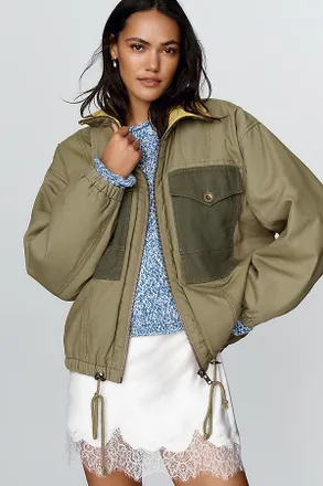 Pilcro 100% Cotton Utility Puffer Jacket