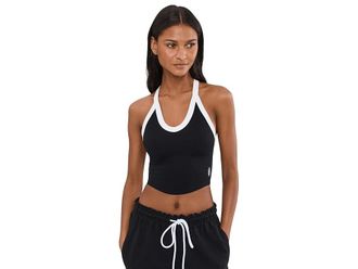Free People Movement All Clear V-Neck Color-Block Womens Clothing Black/White Combo : MD (Womens 8-10), Elastane/Polyamide