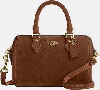 Coach Womens Mini Rowan Crossbody Bag - Brown Leather - One Size
