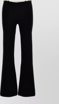 Alexander Wang chain nameplate flared high waist ribbed pants